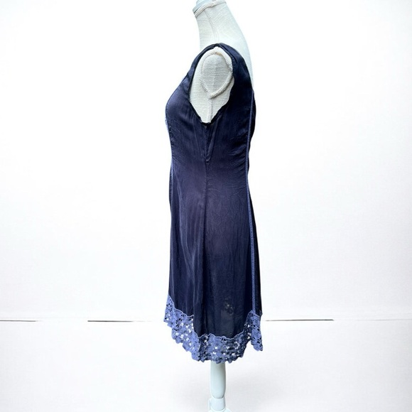 🌻Johnny Was Dark Indigo Periwinkle Bohemian Embroidered Knee Length Dress Small - Picture 7 of 10
